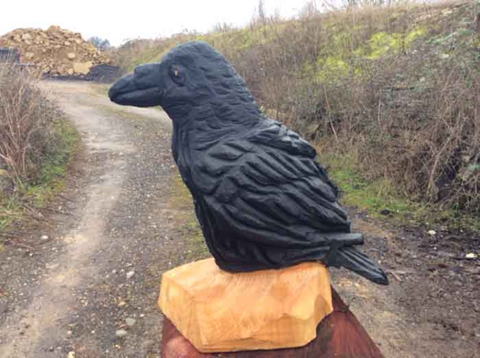 carved raven